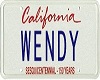 {V} Wendy licence plate