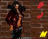 DJ- Red Leather Jacket M
