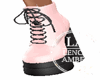 Pink and black boots