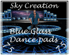 Blue Glass Dance Pads