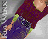 Berry Knit Denim Skirt