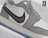 Air 1s Low + Socks Black