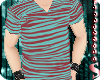 *S Teal/Red Striped Top