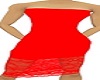 half lace red dress