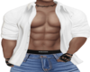 [S] White Open Shirt