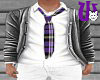 School Top/Tie M  purple