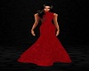 red velvet silk dress