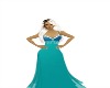 Evening gown Teal and Bl