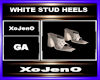 WHITE STUD HEELS