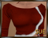 Fur Trim Red Sweater