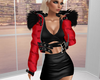 Layable Fur Jacket red