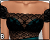 Teal Black Lace Gown