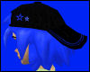Blue hair Black star hat