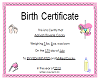 Baby Cocky Certificate 