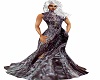 black n silver halo gown