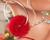 Red Pompom Hoops