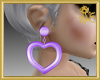Big Purple Heart Earring