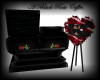 A black rose coffin