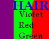 Hair Red Green Violet