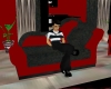 red and black sofa bed