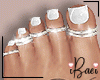 Feet White -Silver Rings