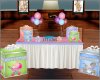 baby gift and cake table
