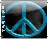 neon blue peace sign