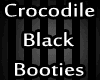 crocodile Black Booties