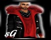 SG-Black red fur coat