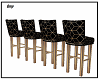blk and gold stool set