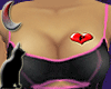 P heart breast tattoo