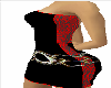 black + red mini dress