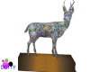 Stained glass deer statu