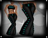 Sexy Black Teal  Flares