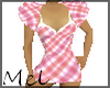 [M] Pink plaid dress