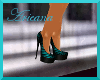 Teal Pleated Platforms