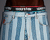 Striped Denim Shorts