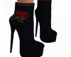 Black- Rose Boots