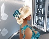 wedding blond with teal