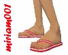 red/white flip flops