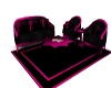 pink&black patio couch