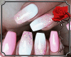 * Pink White Nails Rings