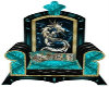 Gold Teal dragon throne