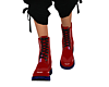 Red Glossy Combat Boots
