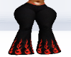 black&red flare pants