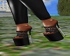 Black Leather Lace heel
