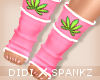 !D! Weed Pink Socks
