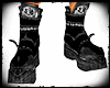 BLK LEATHER SKULL BOOTS