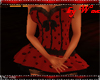 Red paw print dress
