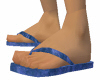 Blue Velvet Flip Flops